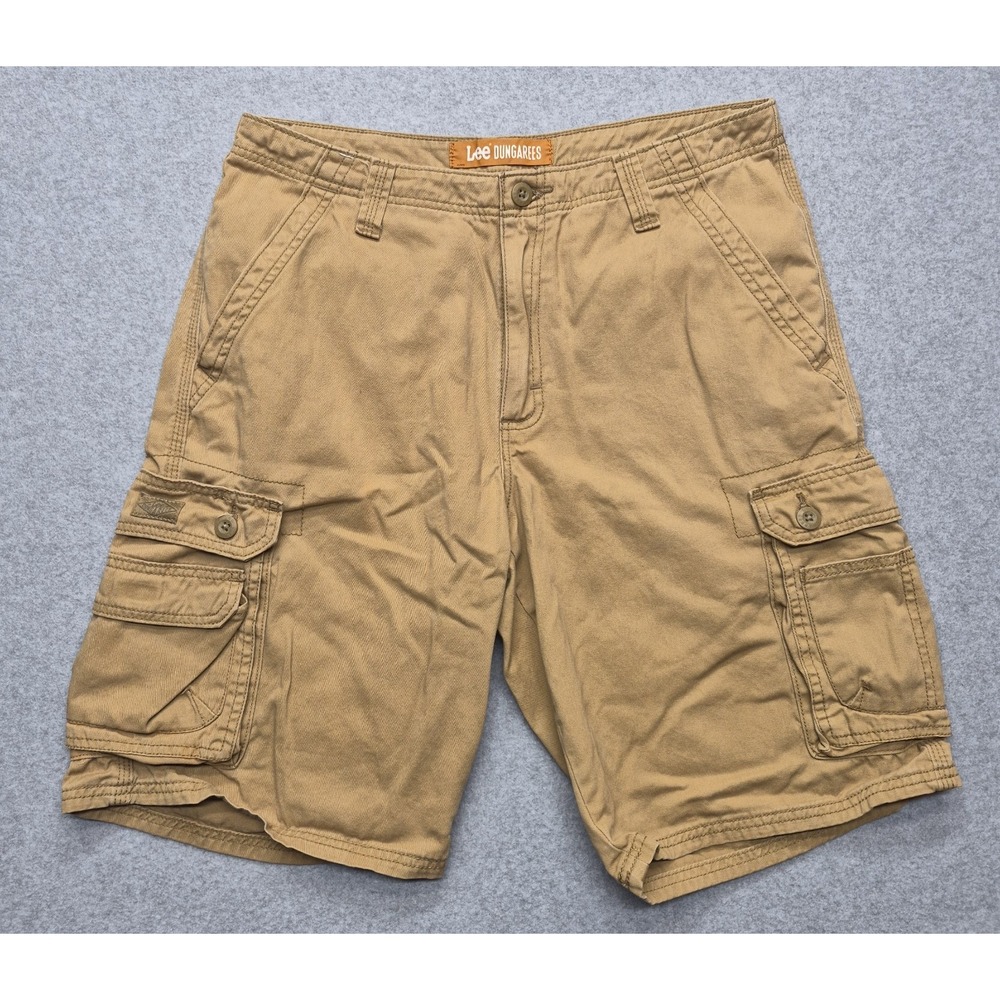 Lee Dungarees Cargo Shorts Mens 32 Tan Brown Y2K Utility Outdoor Skater Gorpcore